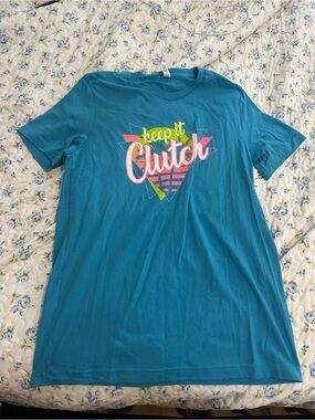 Bella Canvas Teal Short Sleeve Graphic Tee with Neon Accent
